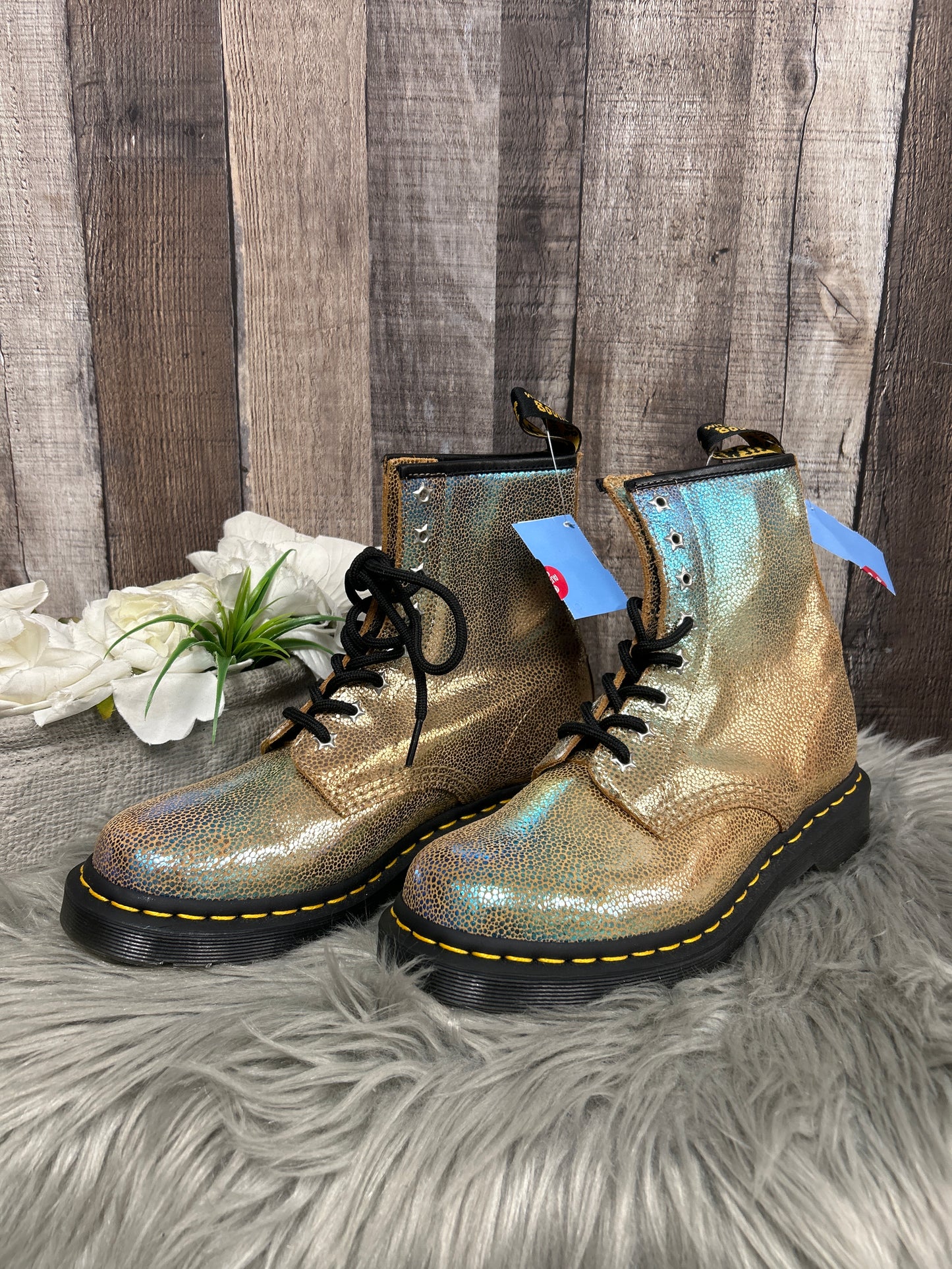 Boots Combat By Dr Martens In Gold, Size: 7