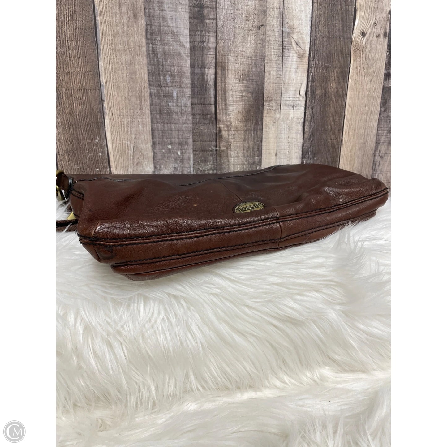 Handbag Leather By Fossil, Size: Large