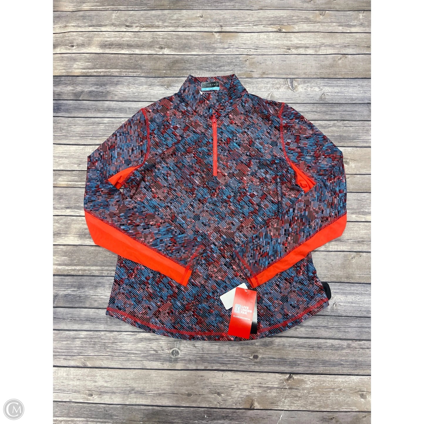 Athletic Top Long Sleeve Collar By Cme In Multi-colored, Size: L