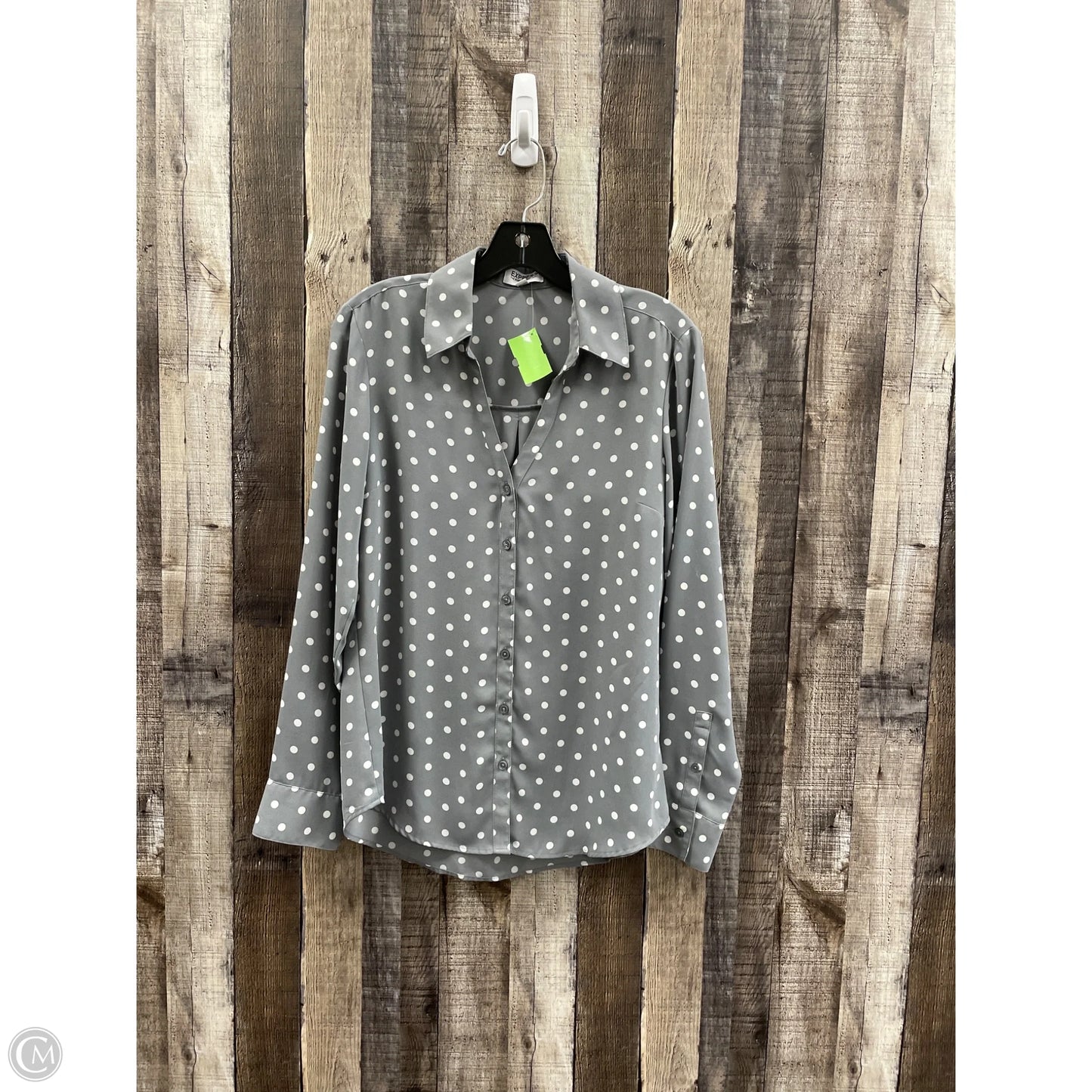Top Long Sleeve By Express In Polkadot Pattern, Size: M
