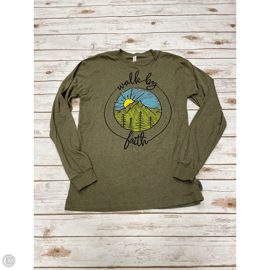 Top Long Sleeve By Cme In Green, Size: M