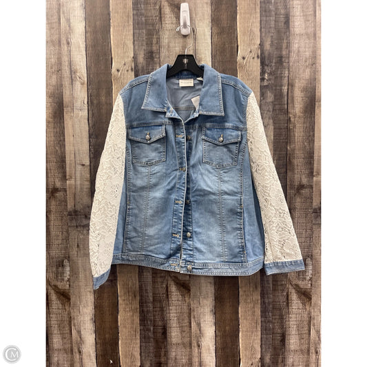 Jacket Denim By Chicos In Blue, Size: L
