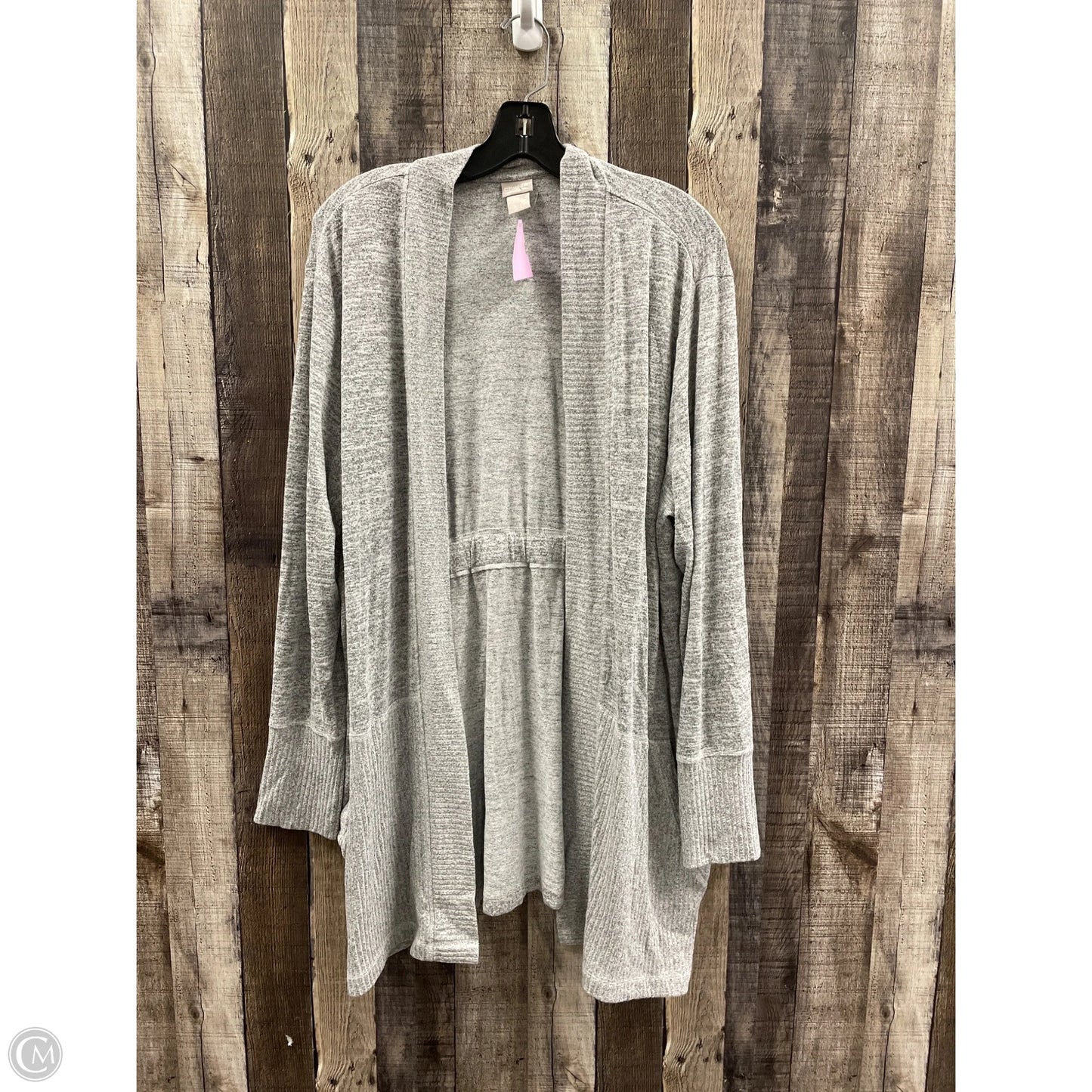 Sweater Cardigan By Chicos In Grey, Size: Xl