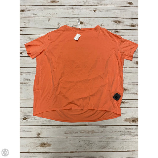 Athletic Top Short Sleeve By Lululemon In Orange, Size: Xl