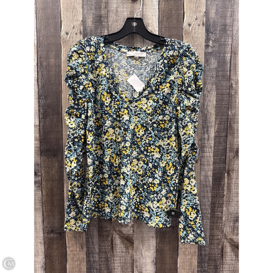 Top Long Sleeve By Loft In Multi-colored, Size: M