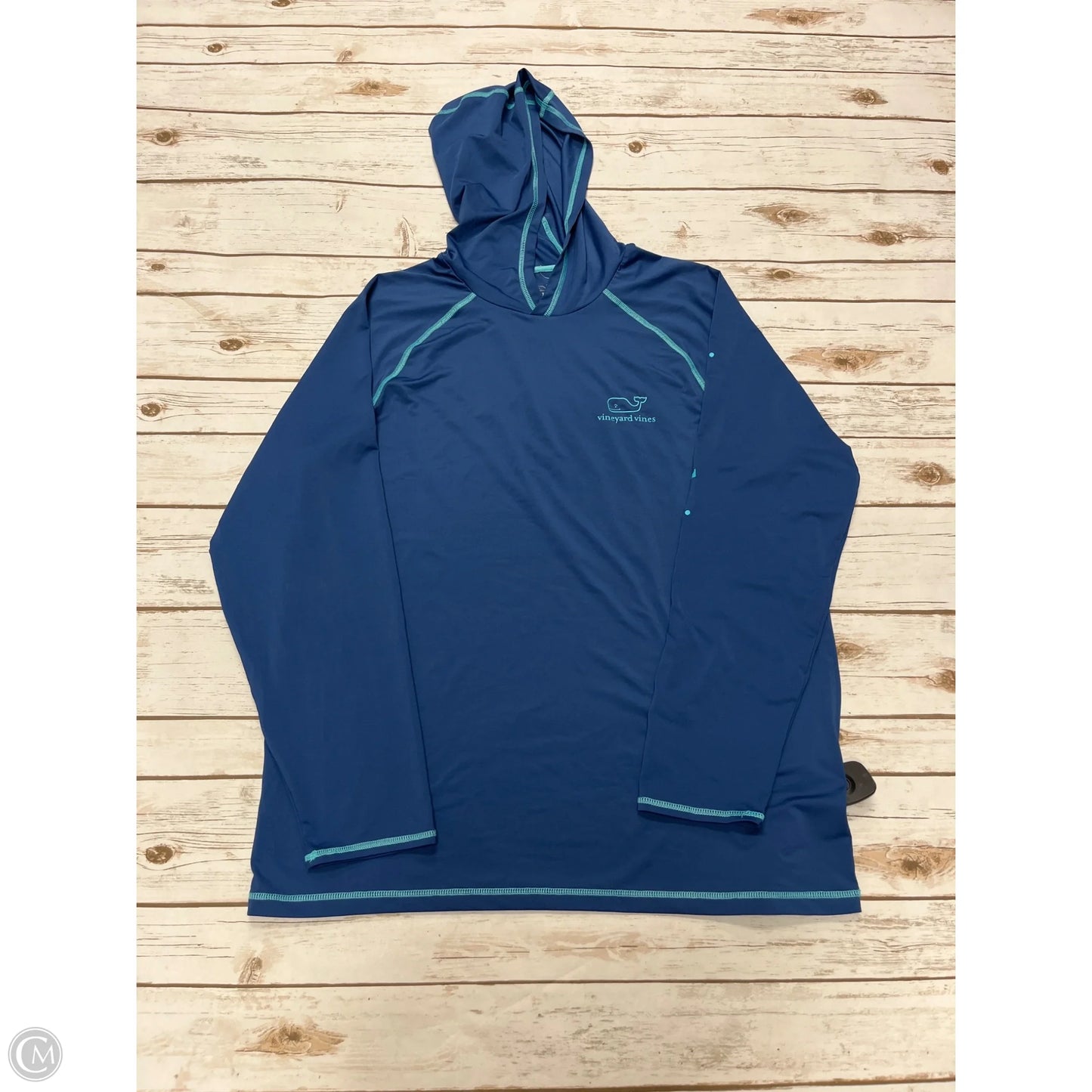 Athletic Top Long Sleeve Hoodie By Vineyard Vines In Blue, Size: L