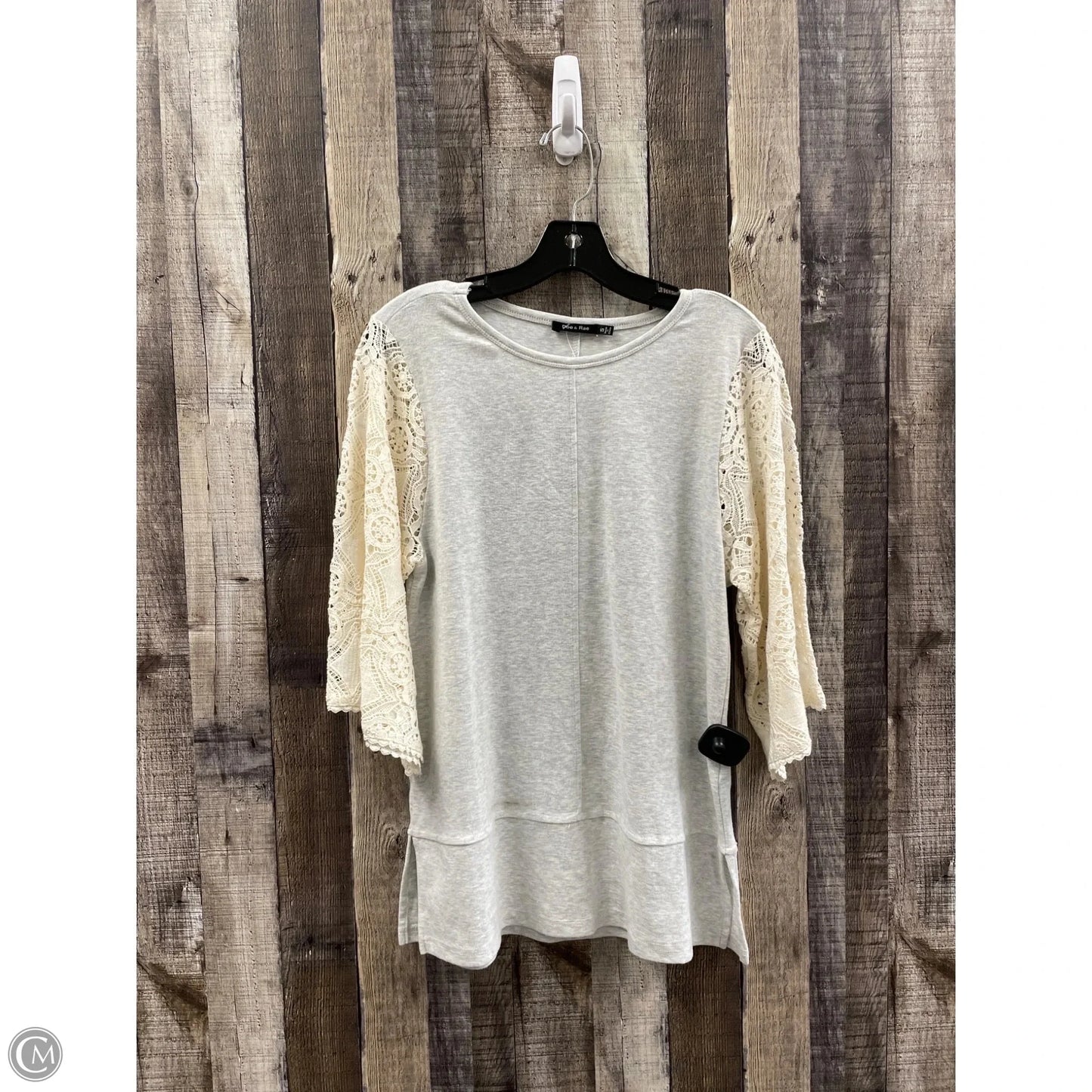 Tunic 3/4 Sleeve By Doe & Rae In Grey, Size: S