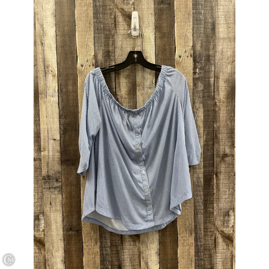 Top Short Sleeve By Cme In Striped Pattern, Size: 2x