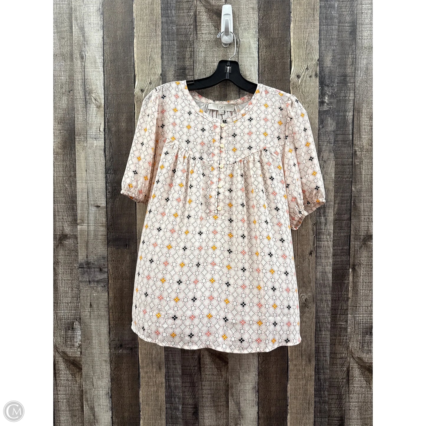 Top Short Sleeve By Loft In Multi-colored, Size: L