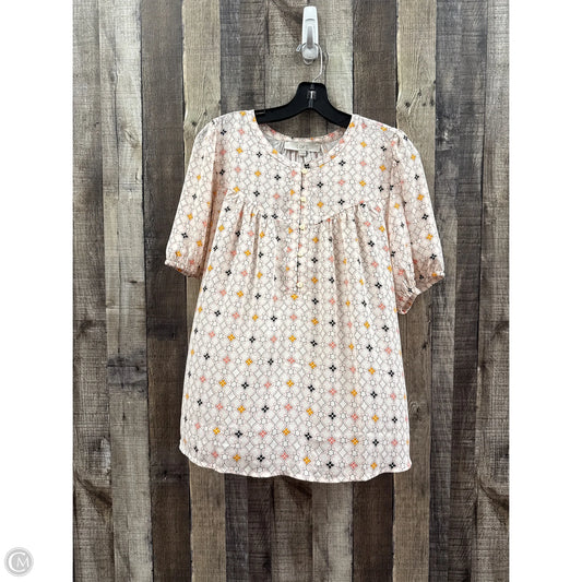 Top Short Sleeve By Loft In Multi-colored, Size: L