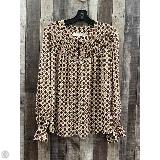 Top Long Sleeve By Loft In Brown, Size: L