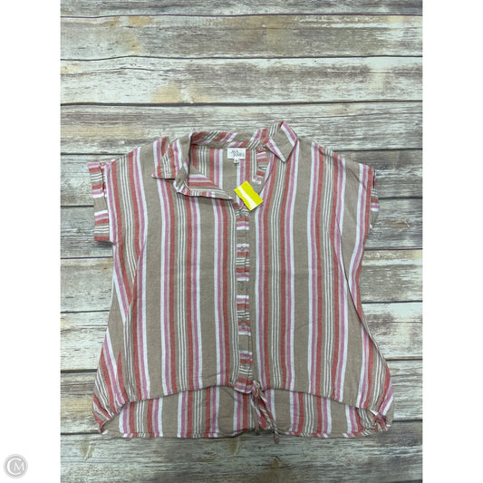 Top Short Sleeve By Ava James In Striped Pattern, Size: M