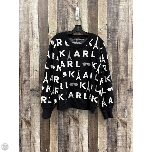 Sweater Designer By Karl Lagerfeld In Black & White, Size: L