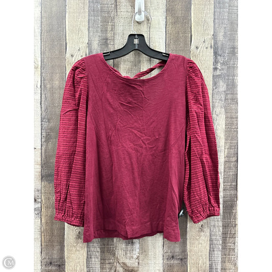 Top Long Sleeve By Loft In Red, Size: S