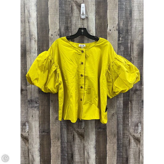Blouse Short Sleeve By Future Collective In Yellow, Size: 1x