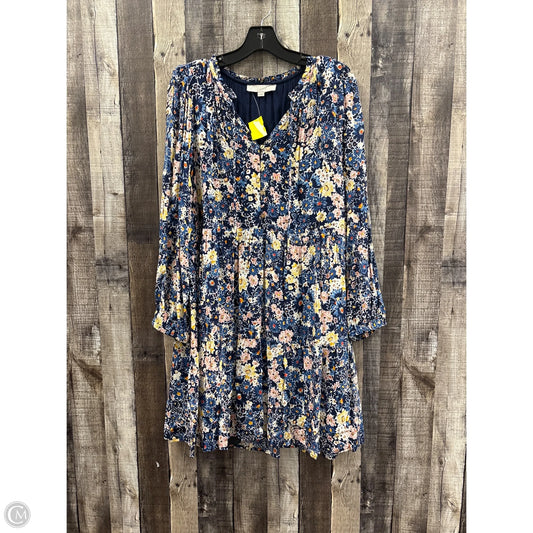 Dress Casual Midi By Loft In Floral Print, Size: L