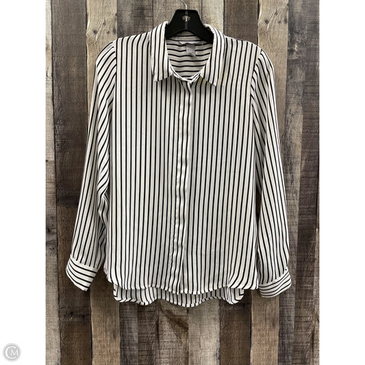Top Long Sleeve By H&m In Striped Pattern, Size: M