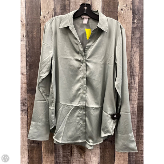 Blouse Long Sleeve By H&m In Green, Size: S