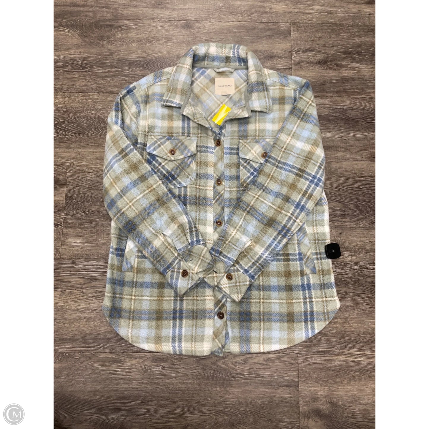 Jacket Shirt By Thread And Supply In Plaid Pattern, Size: L