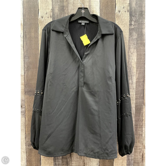 Blouse Long Sleeve By Inc In Black, Size: L