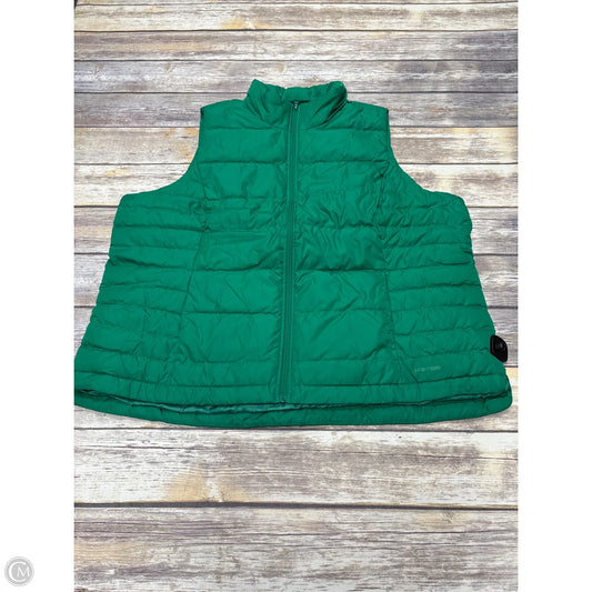 Vest Puffer & Quilted By Lands End In Green, Size: 2x