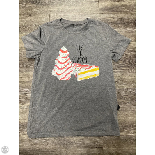 Top Short Sleeve By Cme In Grey, Size: M