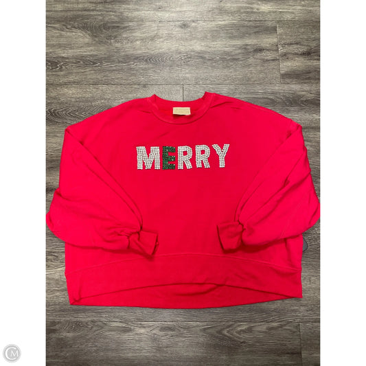 Sweatshirt Crewneck By Judith March In Red, Size: M