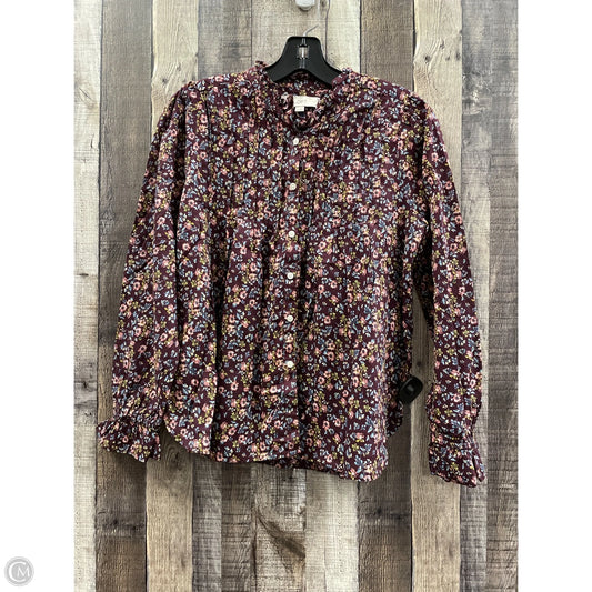 Top Long Sleeve By Loft In Floral Print, Size: Xs