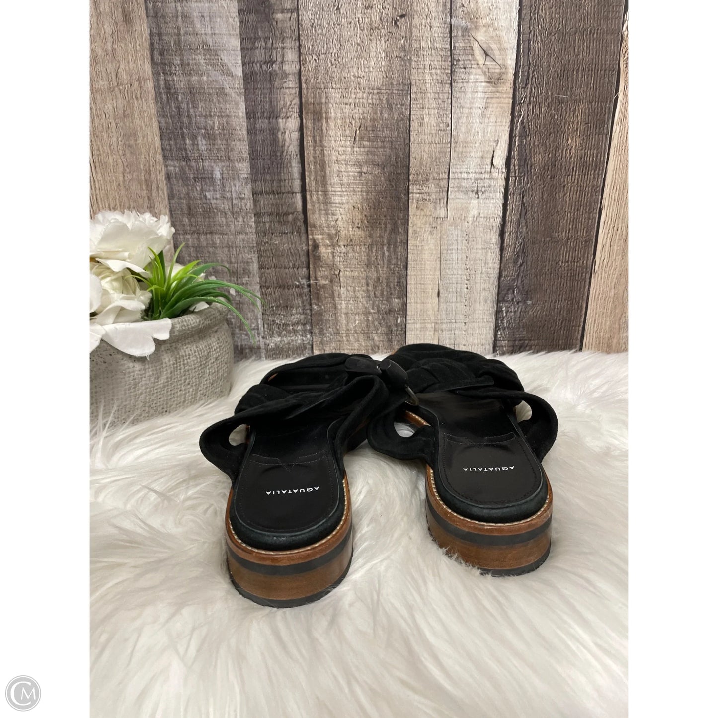 Sandals Flats By Aquatalia In Black, Size: 8