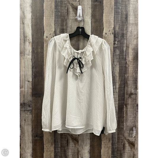 Top Long Sleeve By Loft In Black & Cream, Size: Xl