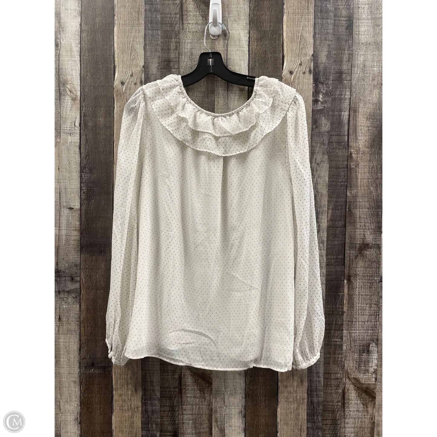 Top Long Sleeve By Loft In Black & Cream, Size: Xl