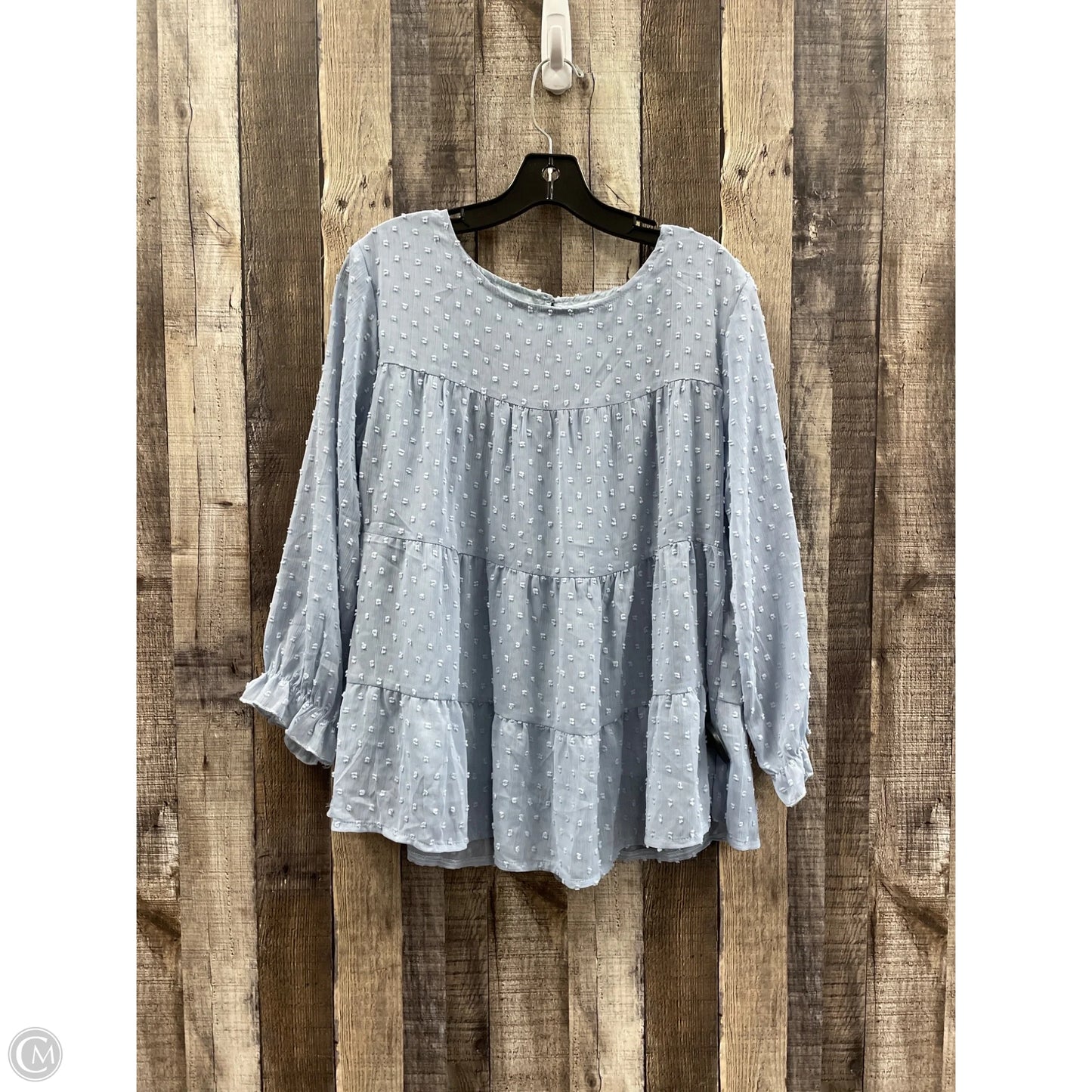 Top Long Sleeve By Cme In Blue, Size: S