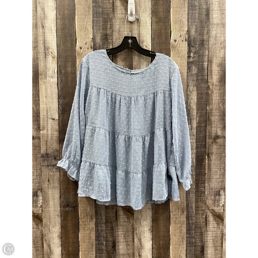 Top Long Sleeve By Cme In Blue, Size: S