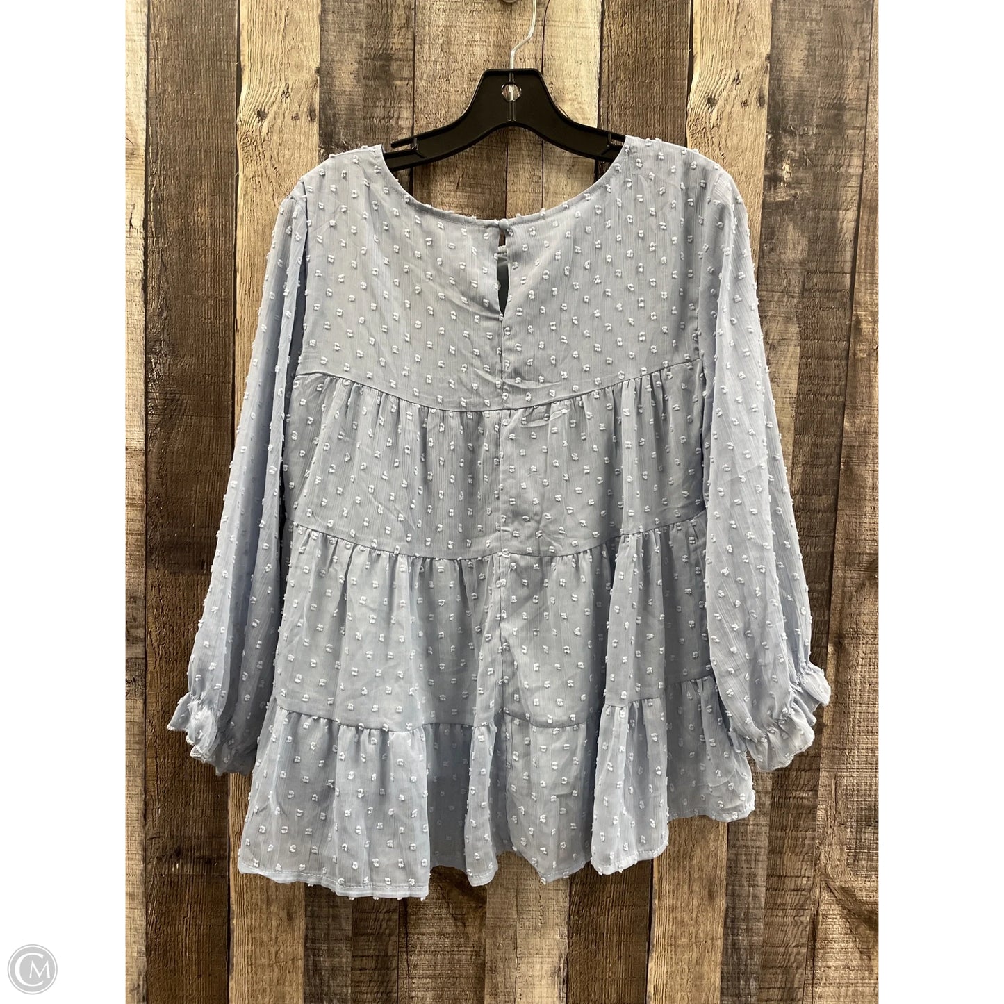 Top Long Sleeve By Cme In Blue, Size: S