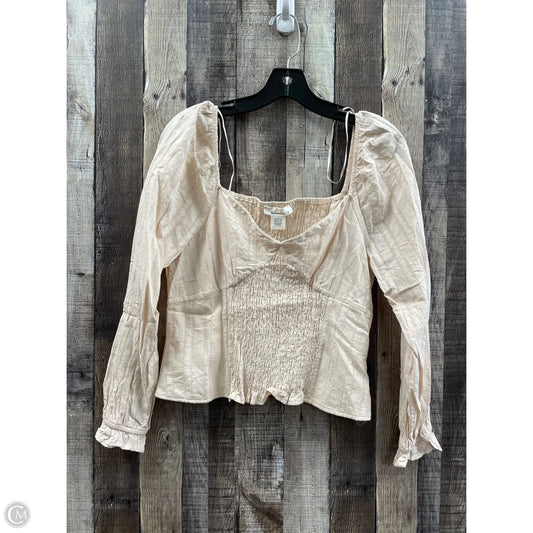 Top Long Sleeve By Urban Romantics In Tan, Size: L