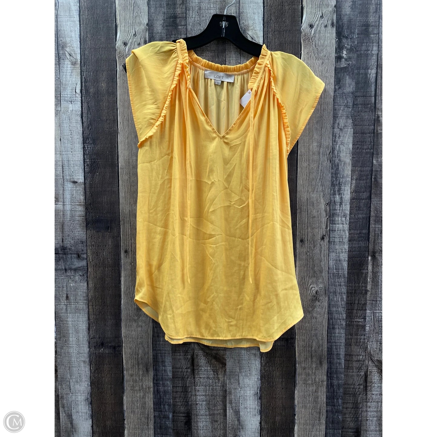 Top Sleeveless By Loft In Yellow, Size: S