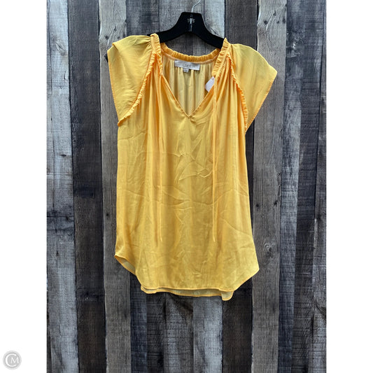 Top Sleeveless By Loft In Yellow, Size: S