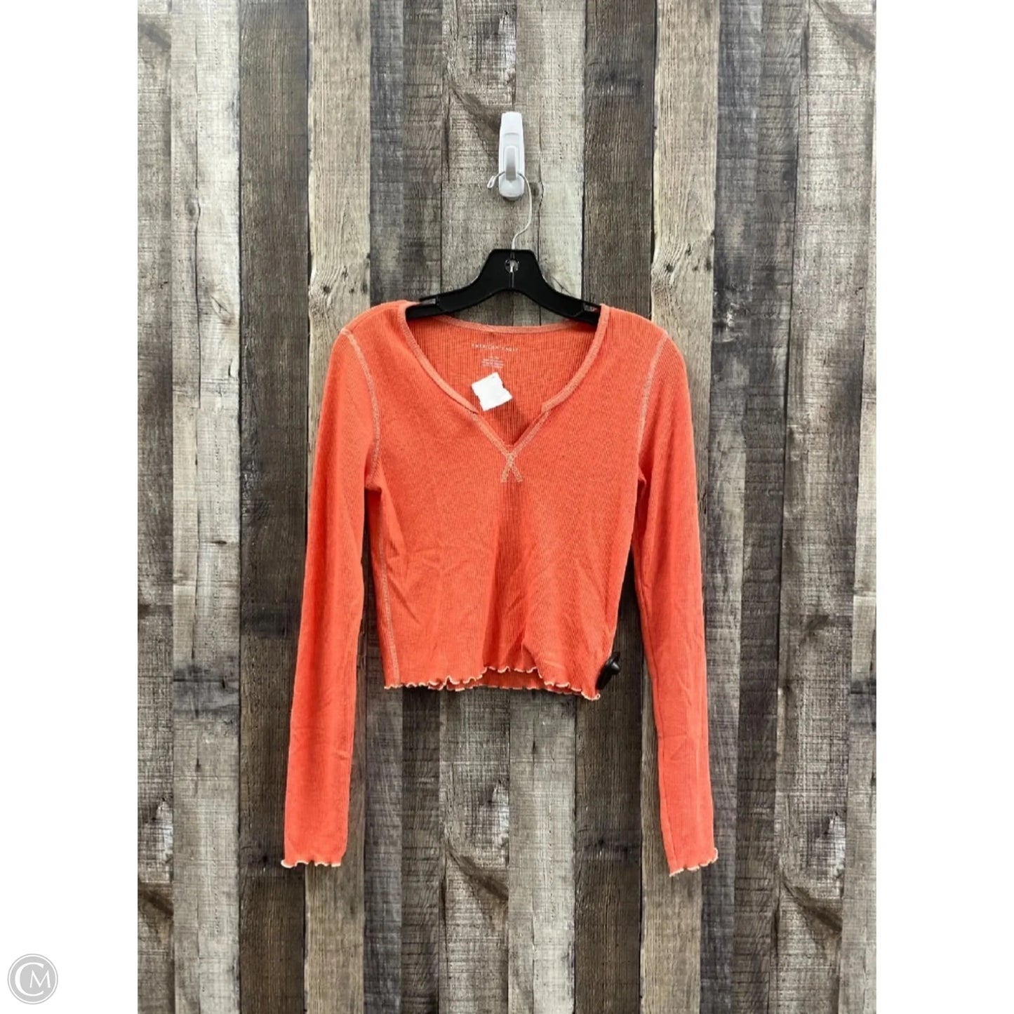 Top Long Sleeve By American Eagle In Orange, Size: S