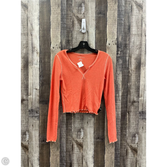 Top Long Sleeve By American Eagle In Orange, Size: S