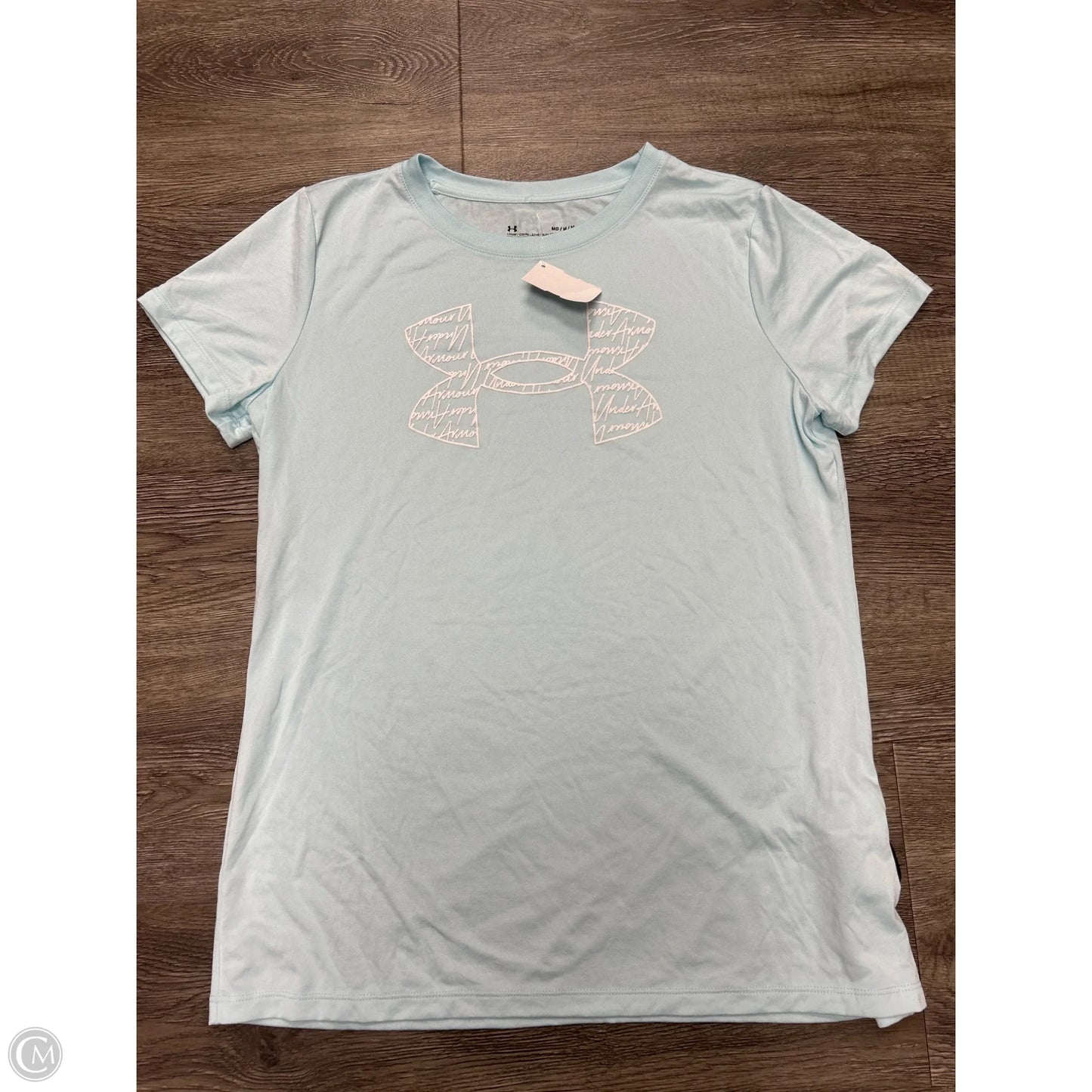 Athletic Top Short Sleeve By Under Armour In Blue, Size: M