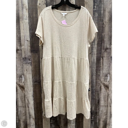 Dress Casual Midi By Time And Tru In Cream, Size: Xl