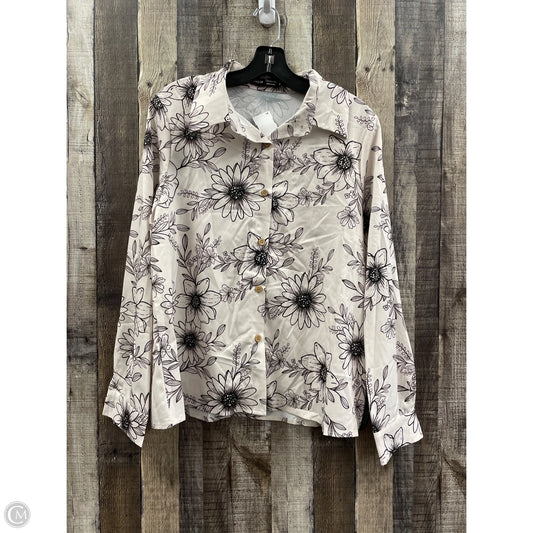 Top Long Sleeve By Shein In Floral Print, Size: Xl