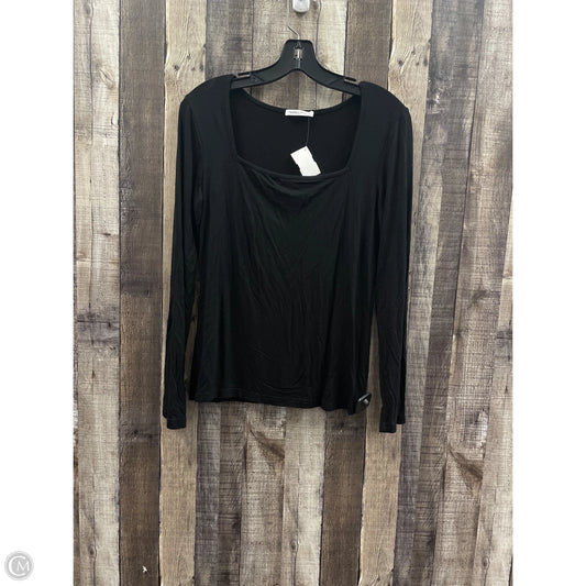 Top Long Sleeve By Cme In Black, Size: L