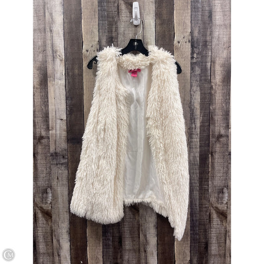 Vest Faux Fur & Sherpa By Betsey Johnson In Cream, Size: M
