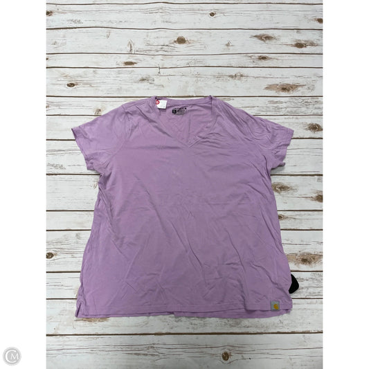 Top Short Sleeve By Carhartt In Purple, Size: Xl