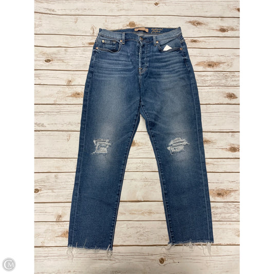 Jeans Straight By 7 For All Mankind In Blue Denim, Size: 8