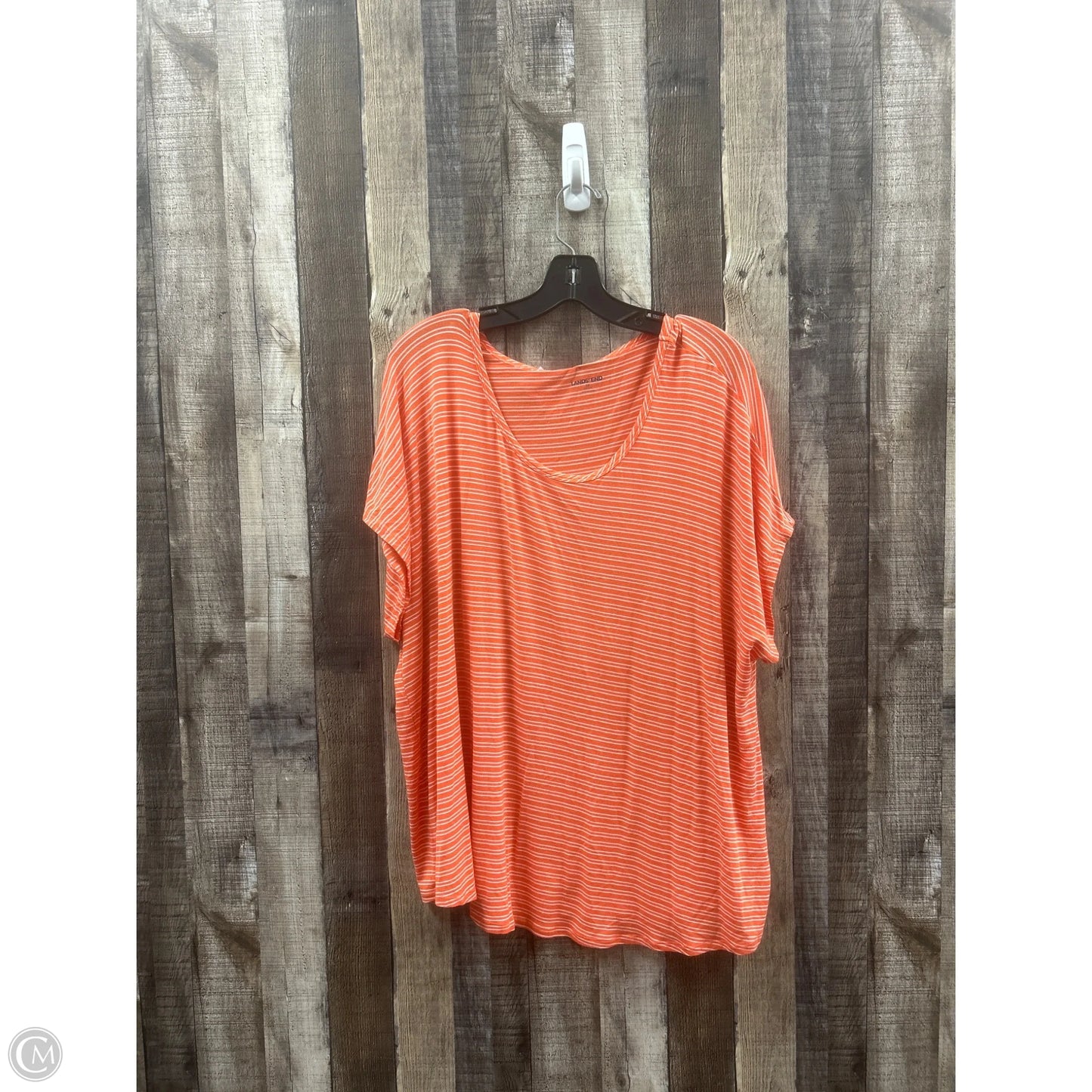 Top Short Sleeve By Lands End In Orange, Size: 2x