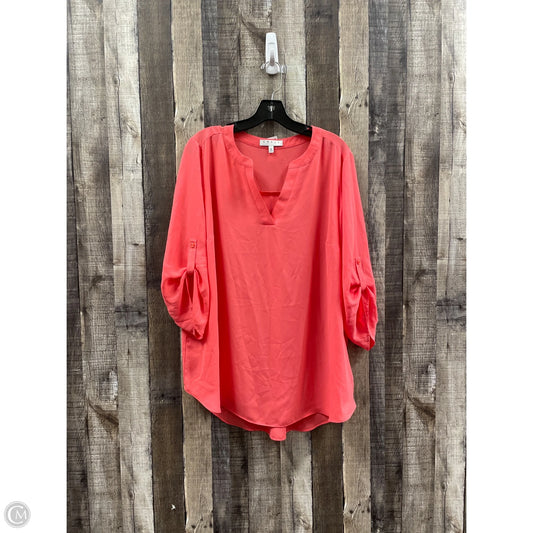 Top Short Sleeve By Chaus In Coral, Size: 1x