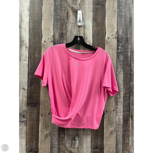 Athletic Top Short Sleeve By Nike In Pink, Size: M