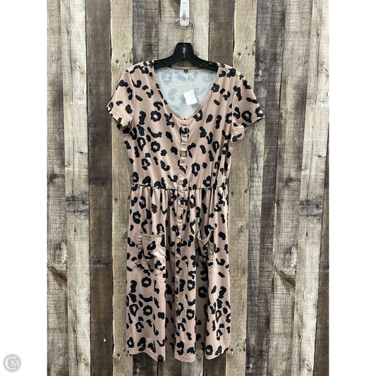 Dress Casual Midi By Cmf In Animal Print, Size: L